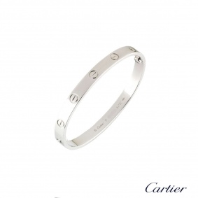 Cartier Love Bracelet White Gold Size 17 B6035417